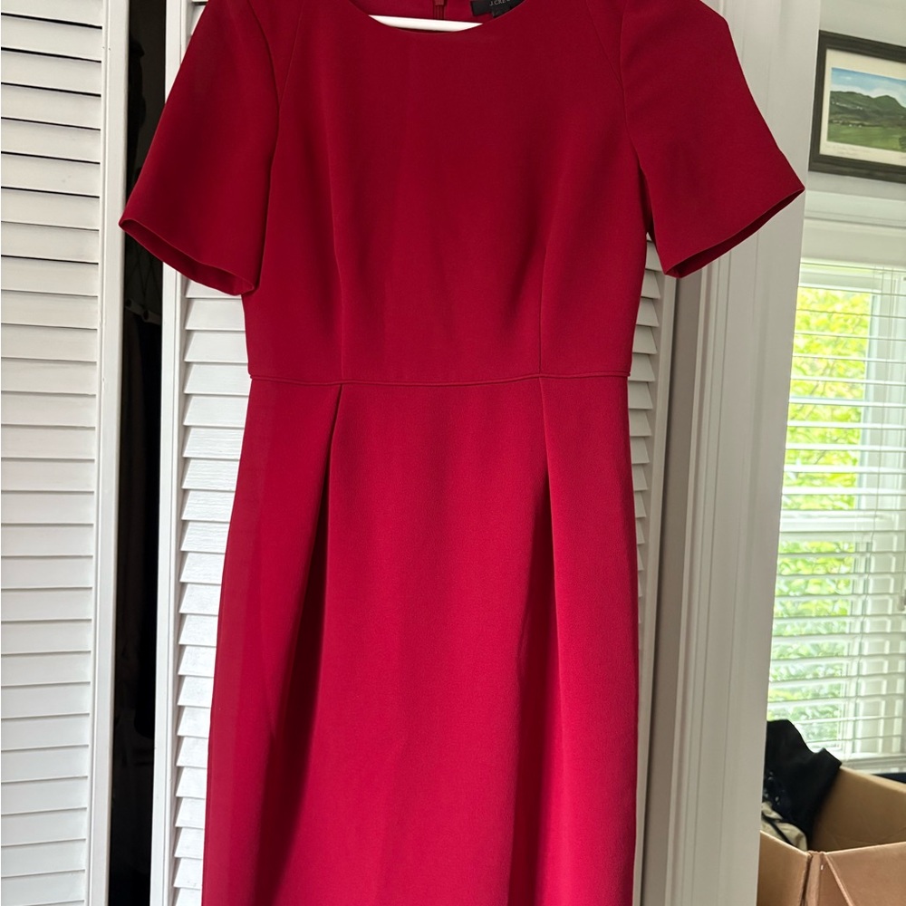 J. Crew Vibrant Red Midi Dress